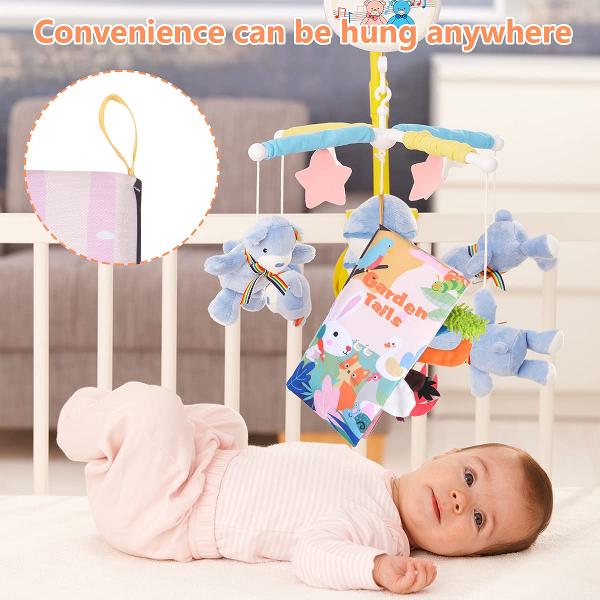 3D Bilderbuch Stoffbücher Fühlbuch ab 3 Monaten, Babybuch Baby Stoffbuch Lernspielzeug