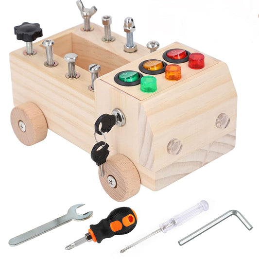 3-in-1 Montessori Spielzeug holz Busy Board & Schraubspielzeug ab 3 Jahren