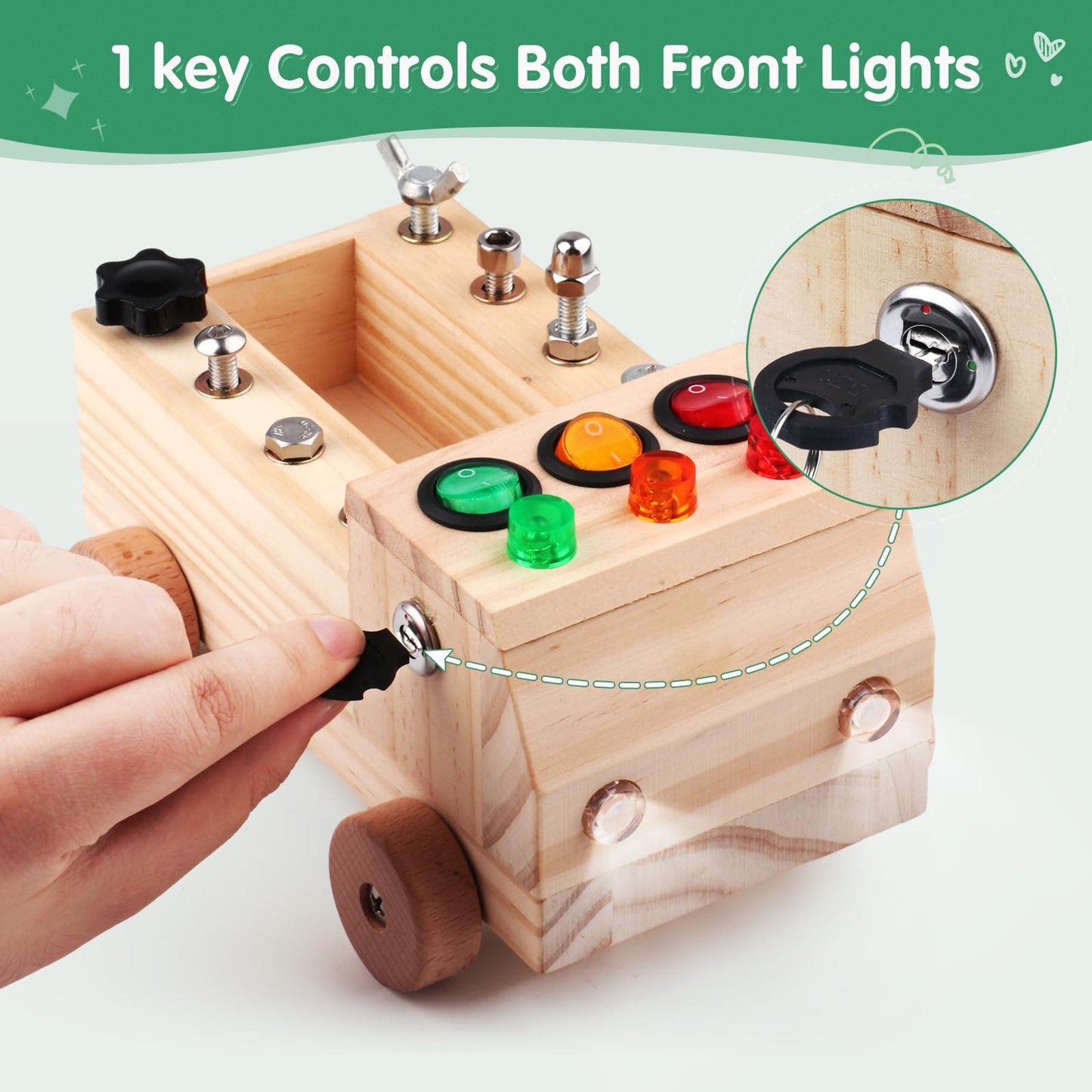 3-in-1 Montessori Spielzeug holz Busy Board & Schraubspielzeug ab 3 Jahren