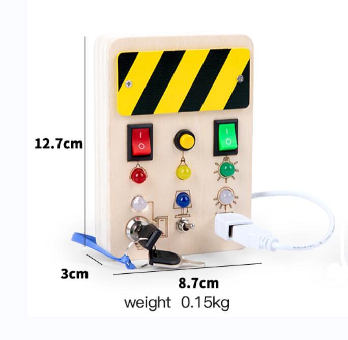 Montessori Busy Board ab 1 Jahr Montessori Holzspielzeug LED Activity Board, Ideales Geschenk für Unterwegs