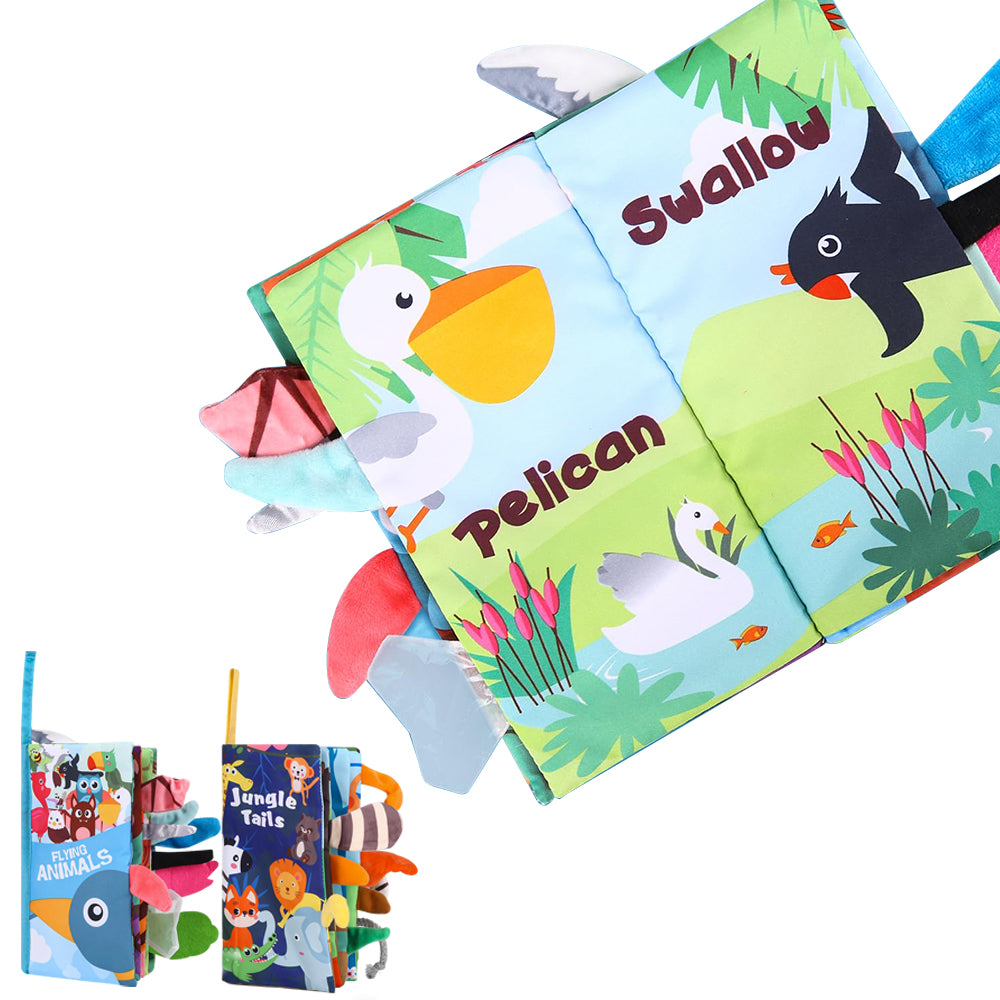 Montessori Baby Sensorik Buch 2Pcs, Fühlsbuch Baby, Interaktives Spielzeug ab 3 Monaten, 3D-Malbuch, Stoffbuch